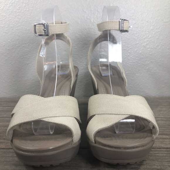 Crocs Leigh II Wedge Sandals sz 9 - Picture 2 of 15